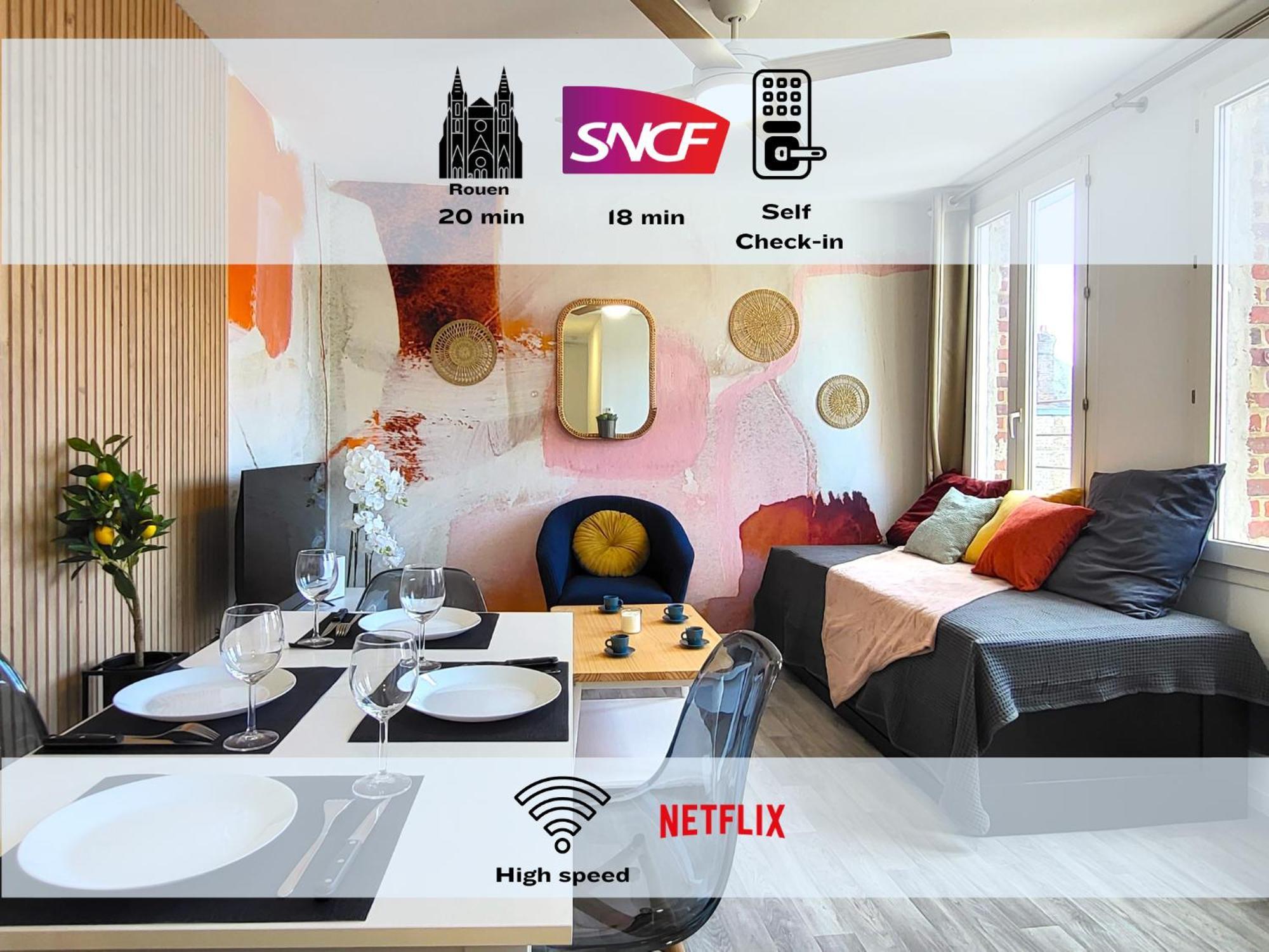 Apartament Oxygen - Lumineux Deux-Pieces A 20Min De Rouen Caudebec-les-Elbeuf Zewnętrze zdjęcie